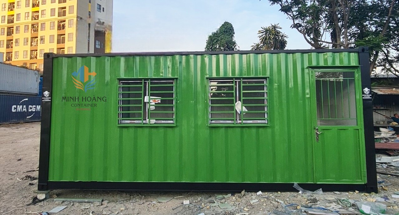 Container văn phòng - nhà ở 20 feet xanh lá viền đen